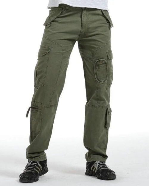 Cargohose Herren Straight Fit mit runden Taschen in Khaki