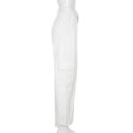 Weiße Twill Cargohose Damen Carrot Fit