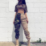 Bicolor Camouflage Cargohose Damen