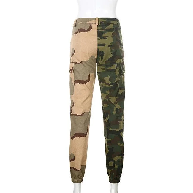 Bicolor Camouflage Cargohose Damen