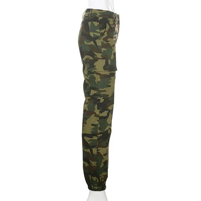 Bicolor Camouflage Cargohose Damen