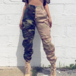 Bicolor Camouflage Cargohose Damen