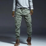 Urban Cargohose Herren mit Reißverschlüssen in Khaki