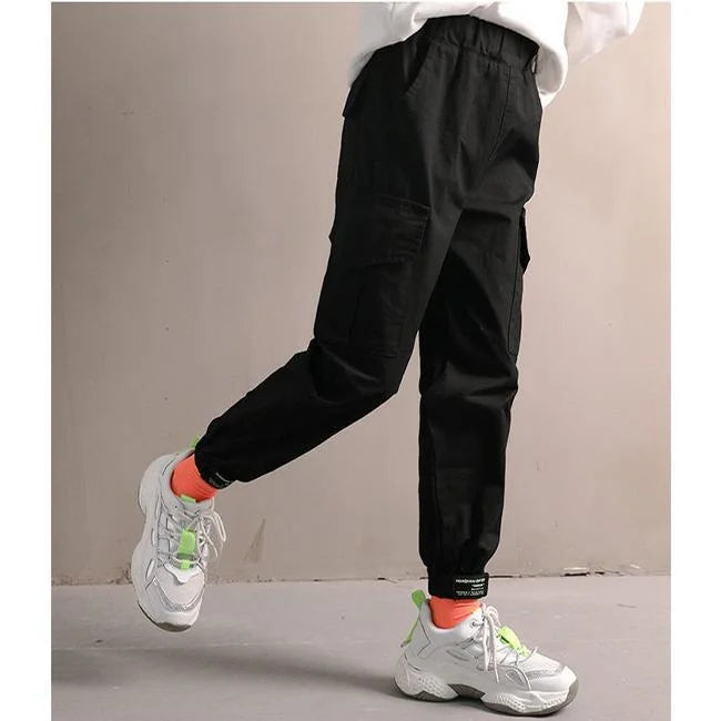 Schwarze Sport Cargohose Mädchen