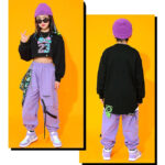 Lila Cargohose Mädchen Streetwear