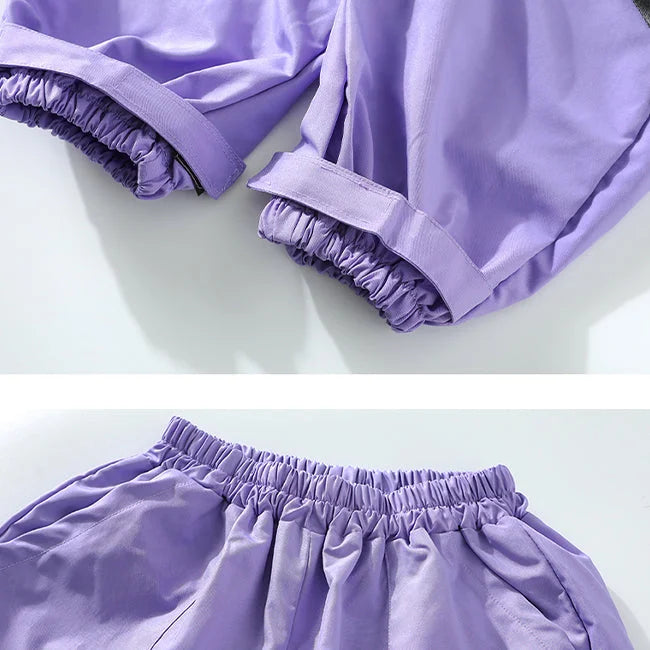 Lila Cargohose Mädchen Streetwear