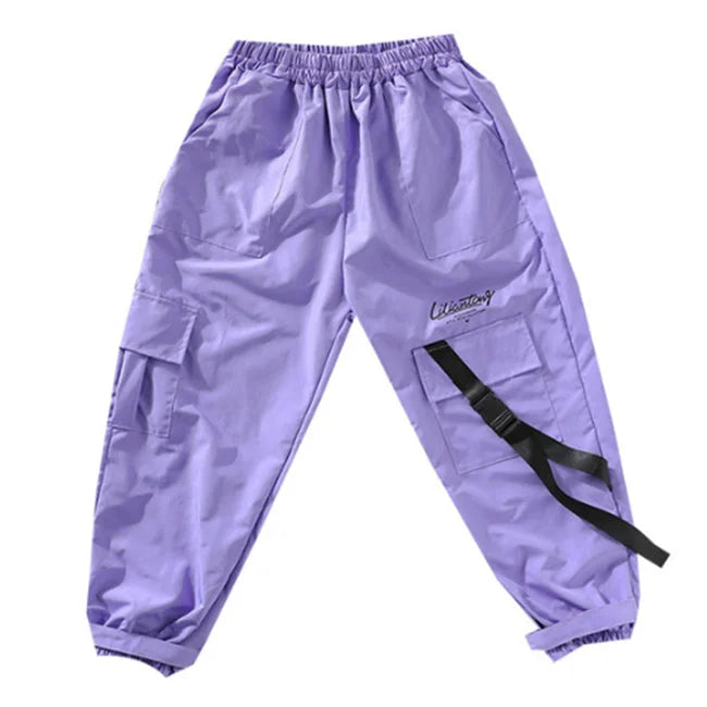 Lila Cargohose Mädchen Streetwear