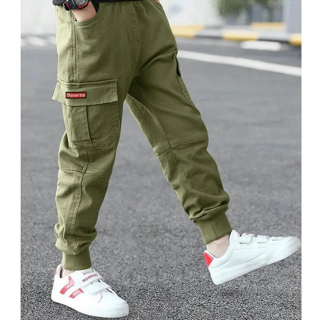 Cargohose Jungen Grün Schwarz Beige