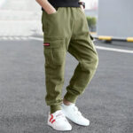 Cargohose Jungen Grün Schwarz Beige
