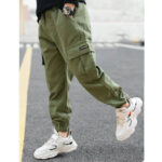 Cargohose Jungen Grün Schwarz Beige