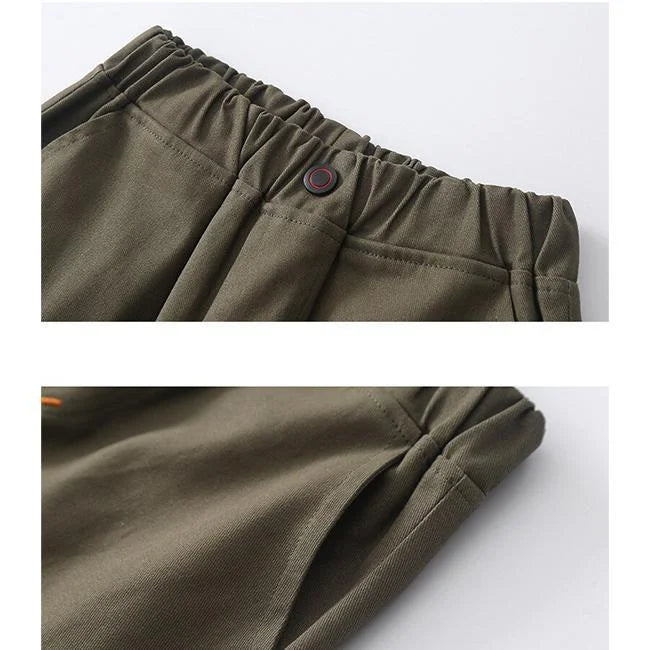 Cargohose Jungen Khaki mit Kletttaschen