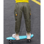 Cargohose Jungen Khaki mit Kletttaschen