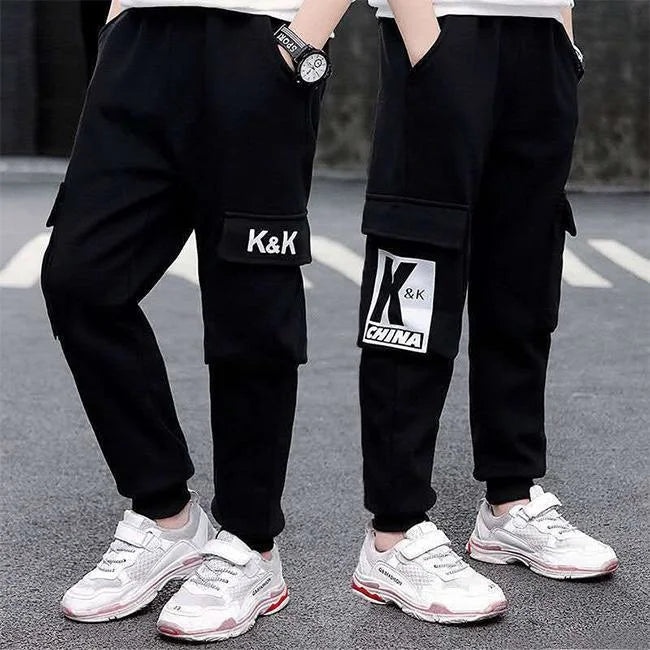 Schwarze Jogger Cargohose Jungen K&K
