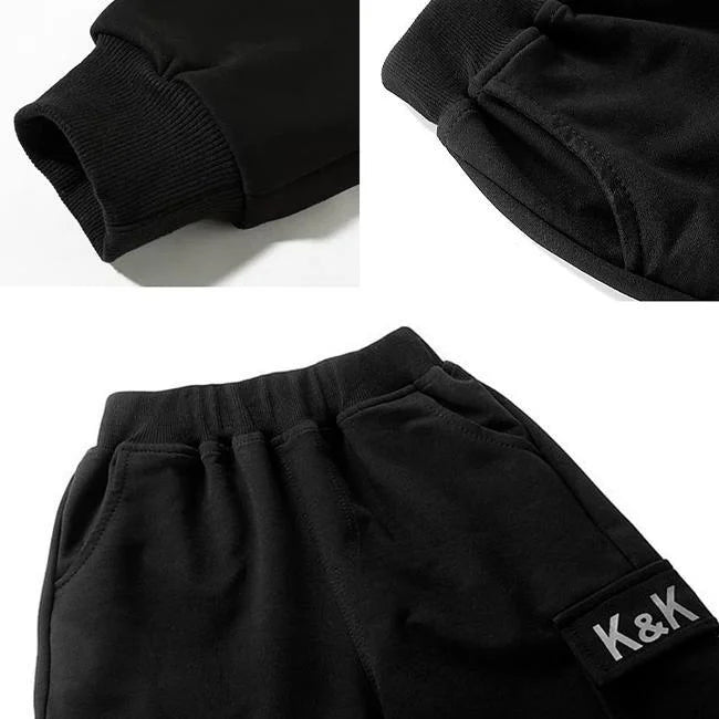 Schwarze Jogger Cargohose Jungen K&K