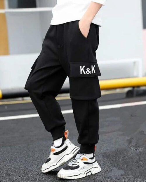Schwarze Jogger Cargohose Jungen K&K