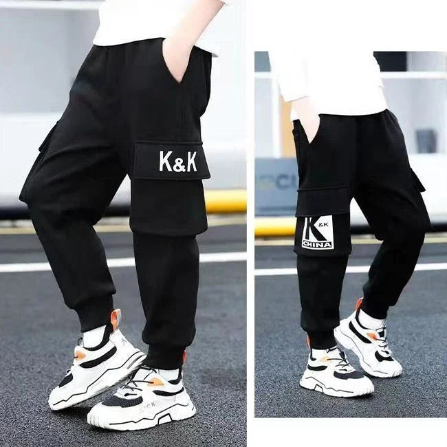 Schwarze Jogger Cargohose Jungen K&K