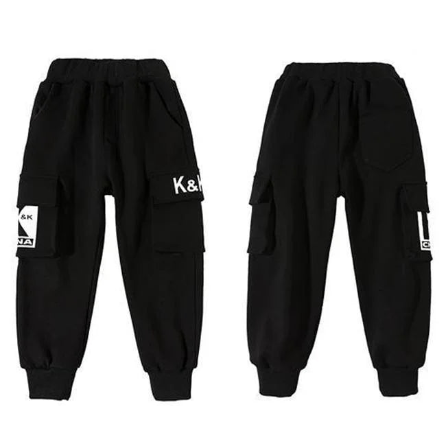 Schwarze Jogger Cargohose Jungen K&K