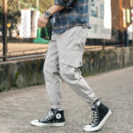 Hellgraue Cargohose Herren