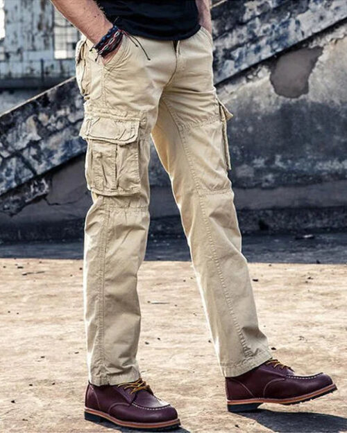 Tactical Cargohose Herren Straight Fit in Beige