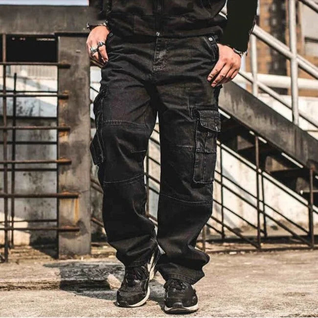 Cargo Jeans Herren Große Größen in Schwarz