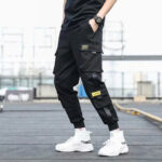 Streetwear Cargohose Herren Sobiru in Schwarz