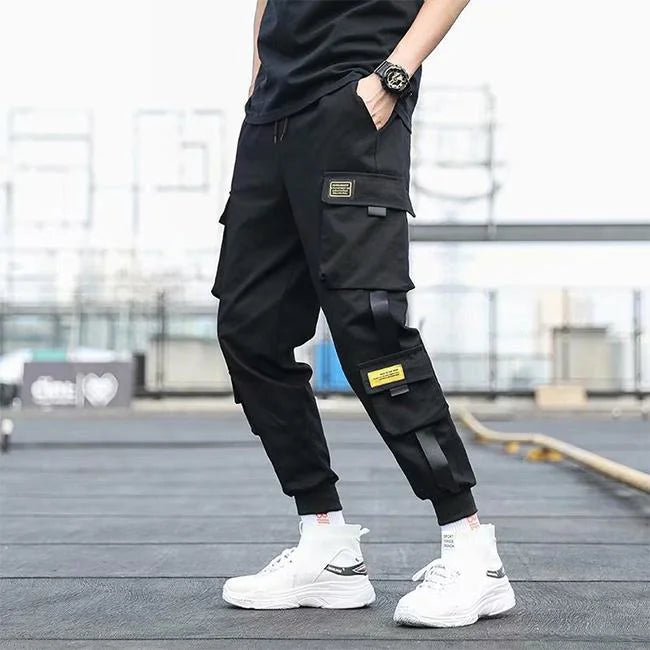 Streetwear Cargohose Herren Sobiru in Schwarz