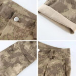 Sand Camouflage Cargohose Damen Wide Leg