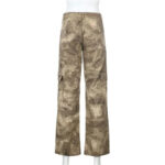 Sand Camouflage Cargohose Damen Wide Leg
