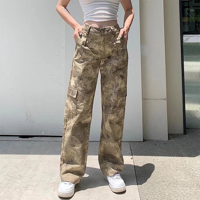 pantalon-cargo-large-652.jpg Sand Camouflage Cargohose Damen Wide Leg