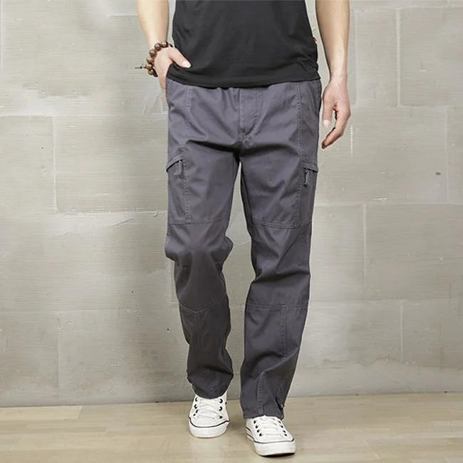 Weite Cargohose Herren Klassisch in Grau