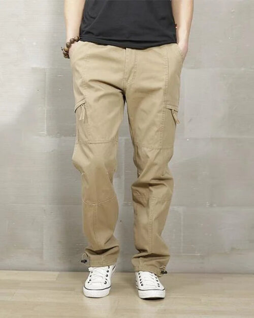 Weite Cargohose Herren Klassisch in Beige