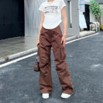 Braune Cargohose Damen Flared