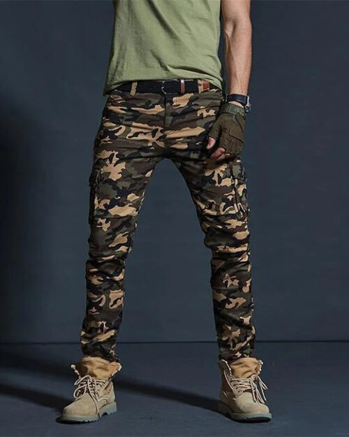 Military Cargohose Herren Slim Fit in Braun