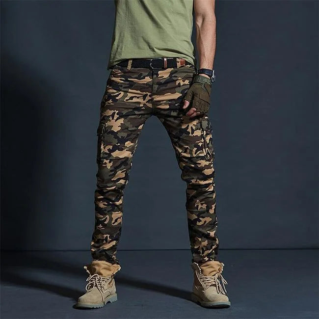 Military Cargohose Herren Slim Fit in Braun