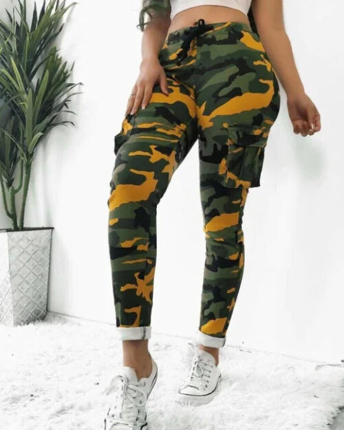 Camouflage Cargo Jogger Damen Skinny