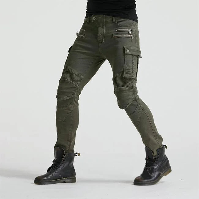 pantalon-cargo-moto-177.jpg Khaki Motorrad Cargohose Herren Slim Fit