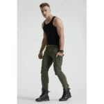 Khaki Motorrad Cargohose Herren Slim Fit