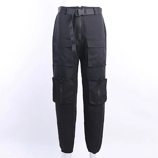Schwarze Tactical Cargohose Damen