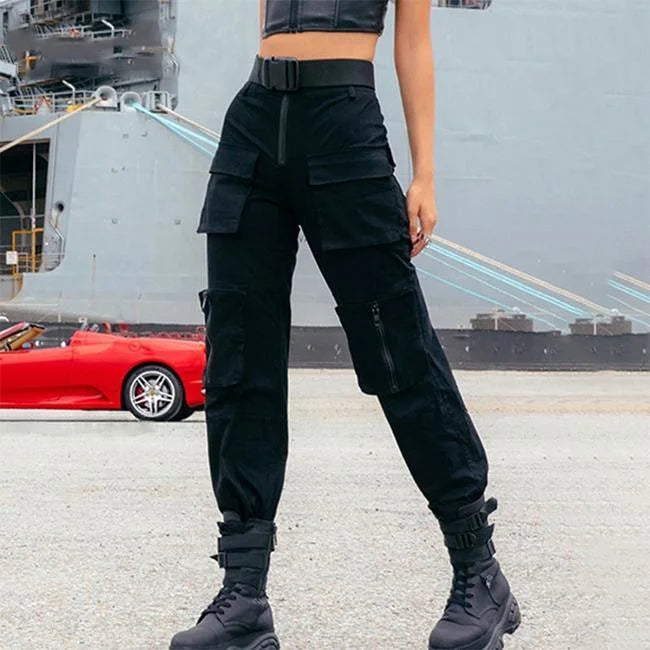 pantalon-cargo-noir-ceinture-823.jpg Schwarze Tactical Cargohose Damen