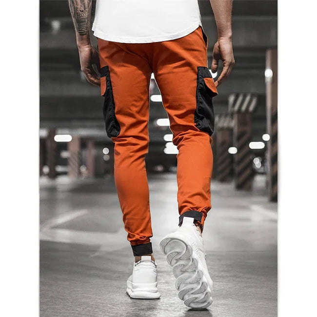 Orange Cargohose Herren Ribs Skinny Fit