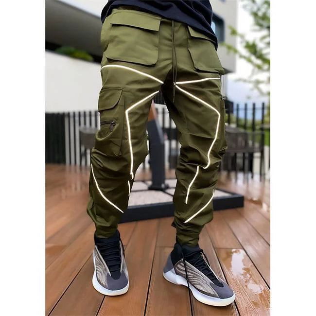 Reflektierende Cargohose Herren in Khaki