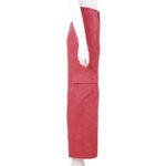 Rosa Cord Cargohose Damen Wide Leg
