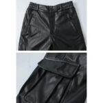 Schwarze Cargohose Herren in Lederoptik