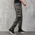 Military Cargohose Herren in Lederoptik, Camouflage