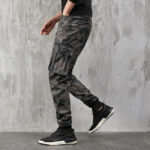 Military Cargohose Herren in Lederoptik, Camouflage