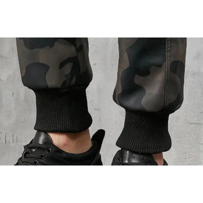Military Cargohose Herren in Lederoptik, Camouflage