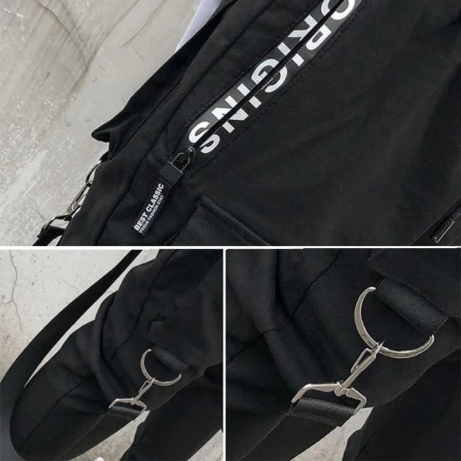 Skinny Cargohose Herren Lab in Schwarz