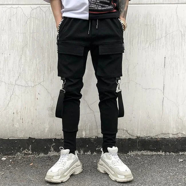 pantalon-cargo-skinny-homme-425.jpg Skinny Cargohose Herren Lab in Schwarz
