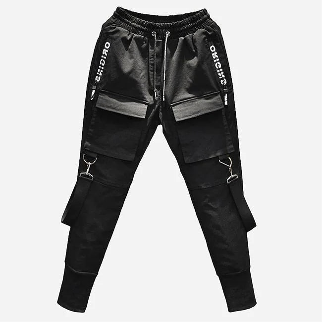 Skinny Cargohose Herren Lab in Schwarz