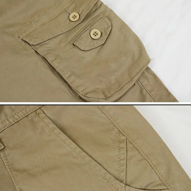 Beige Stretch Cargohose Herren Slim Fit